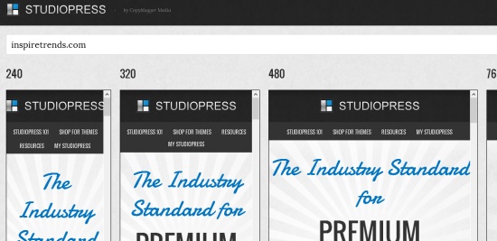 10. StudioPress Responsive Testing Tool