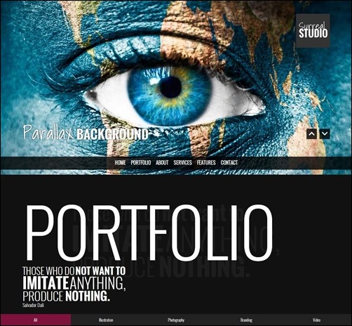 12. Surreal – Responsive Parallax One Page HTML5