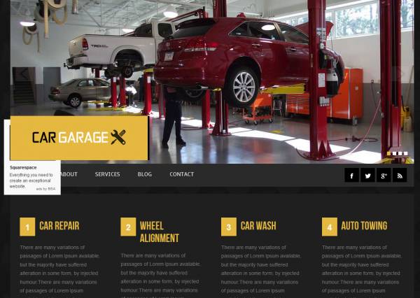 14. Car Garage Website Template
