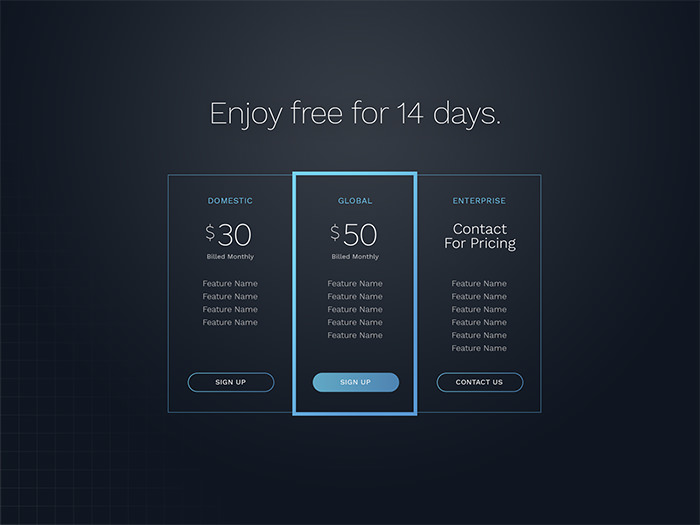 25 Creatively Designed Pricing Table Designs