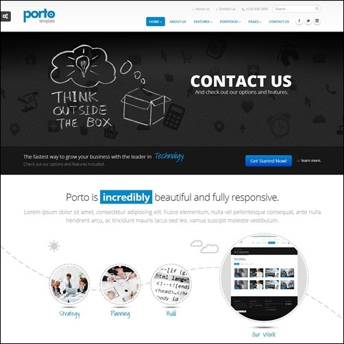 2. Porto – Responsive HTML5 Template