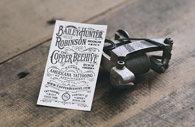 29. Americana Tattooing Letterpress-Business Cards Design