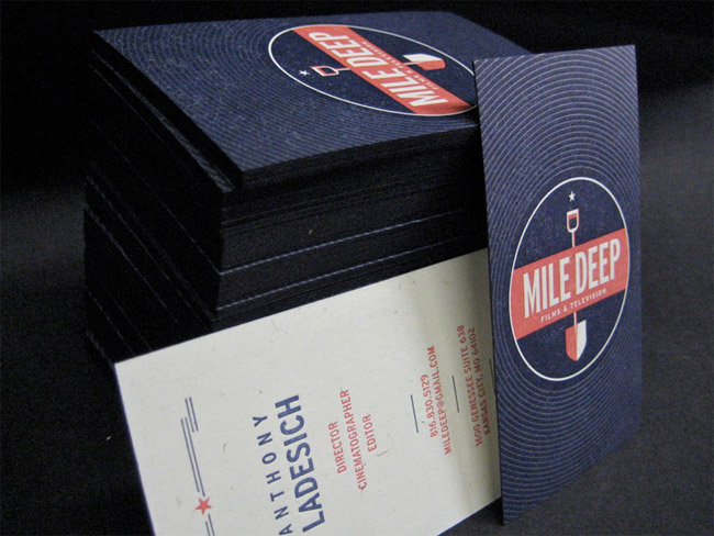 3. Mile Deep Films & Television-Business Cards Designs