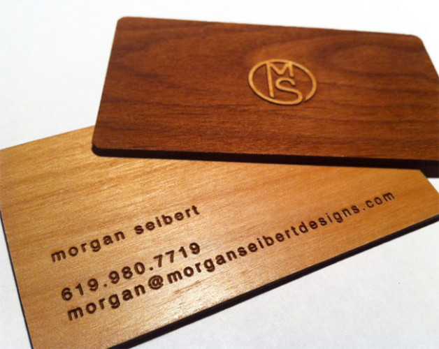 38. Wooden Business Card Design