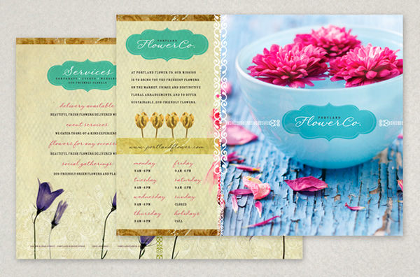 4.Trendy Flower Shop Brochure Template
