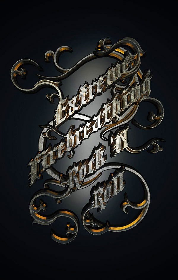 5. Create a Metallic Type Treatment in Photoshop and Cinema 4D
