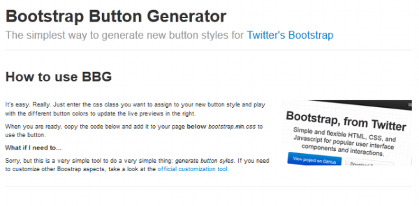 Bootstrap design tool 8 Button Generator
