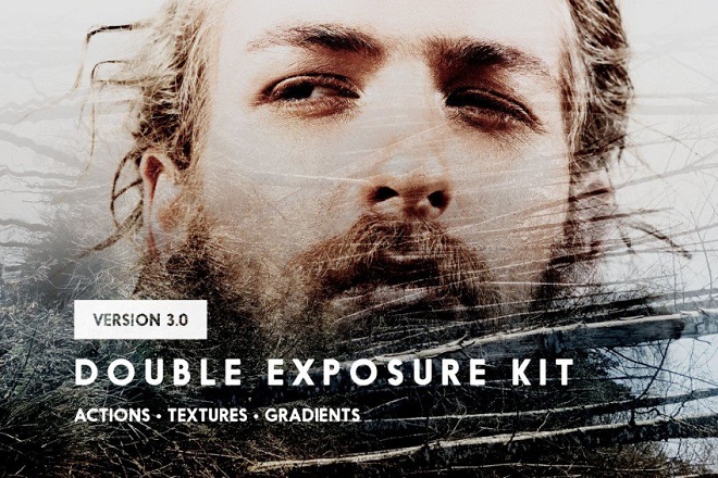 Double Exposure Kit Photo Action & Gradient