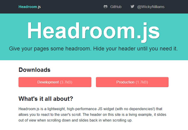 Headroom js