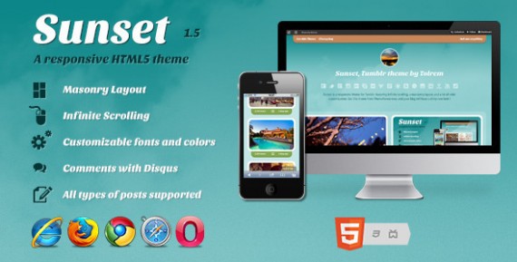 SUNSET – A RESPONSIVE HTML5 THEME FOR TUMBLR